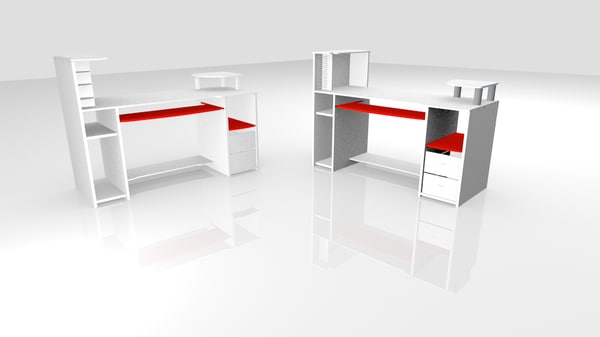 3d model computer office - Computer office-Table 3D Model... by blendmax